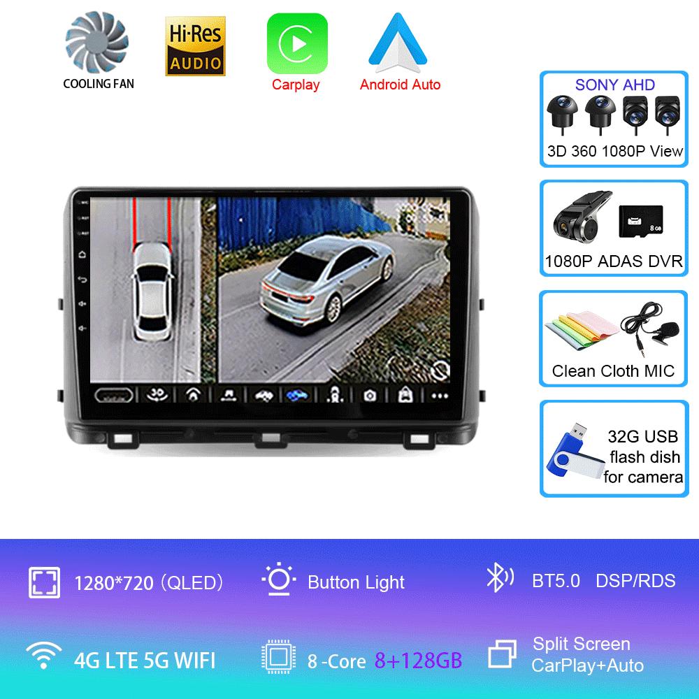 Android 14 For Kia Ceed 3 CD 2018 - 2022 Car Radio Multimedia Video Player Navigation GPS BT 5.0 DSP WIFI 4G Carplay 360 Camera