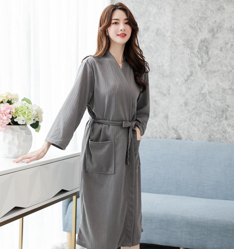 Women's Spring/Summer Lightweight Yukata: Sexy, Quick-Drying, Absorbent, Plus-Size Pajamas Robe