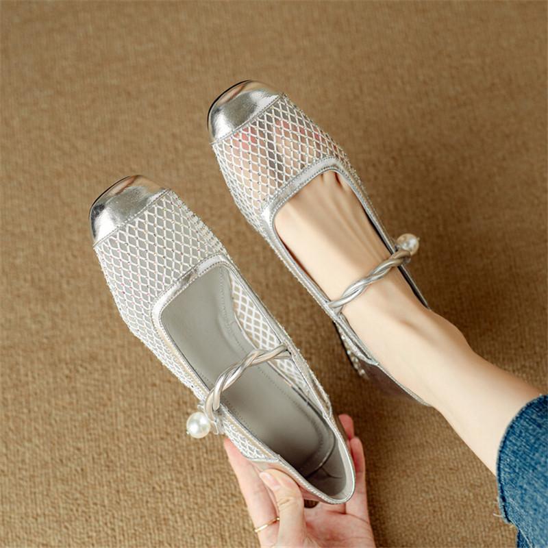 Fashion New Summer Hollow Out Women Pumps Sandals for Women Round Toe Gladiator Shoes Fashionable Mesh Breathable Low Heel Zapatos Mujer