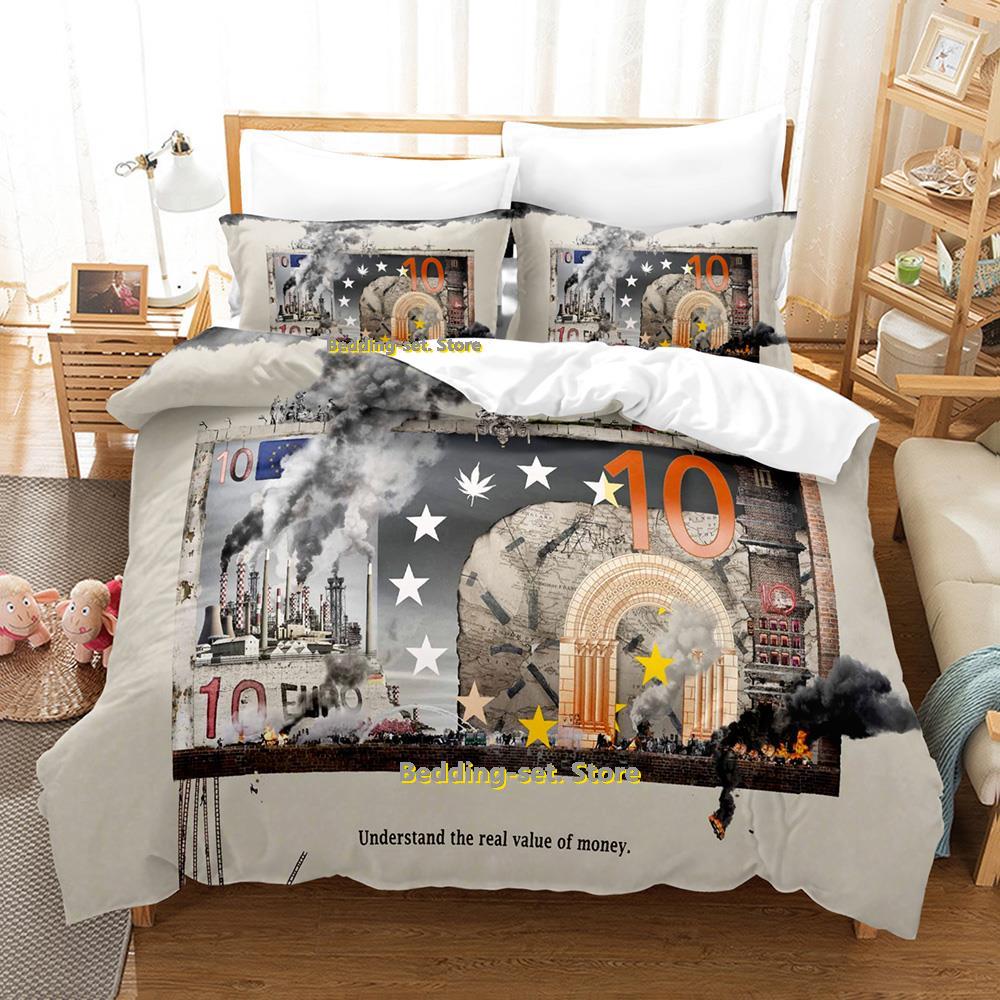 New Money Bedding Set Single Twin Full Queen King Size Bed Set Adult Kid Bedroom Duvetcover Sets Anime Parure De Lit Bed