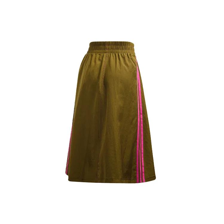 Adidas Originals Casual Long Skirts Women's Olive Green Thin Mid Length A Line Skirt (Unisex) Casual Long Skirts FL4085