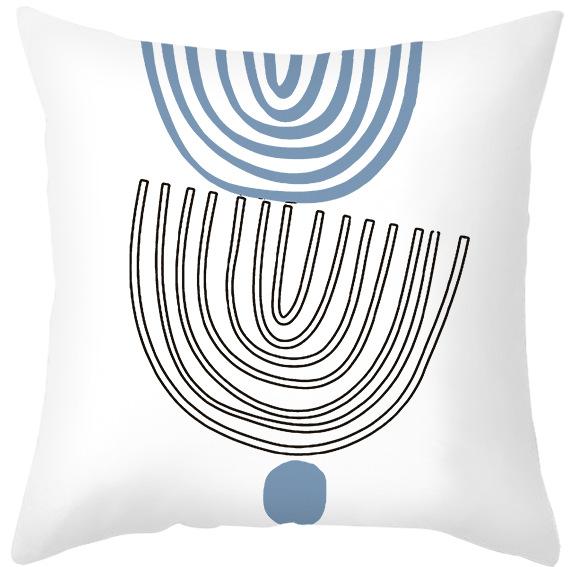 Simple Style Morandi Color Pillowcase Lines Abstract Geometric Printed Cushion Home Sofa Pillowcase
