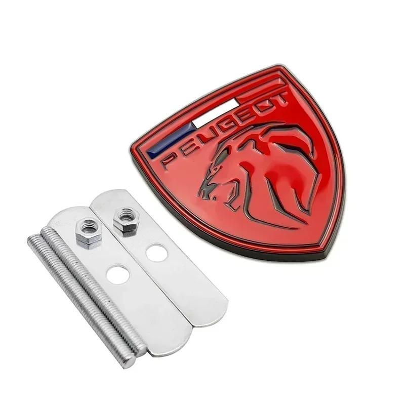 Car Front Grille Emblem Metal Badge Decoration for Peugeot 106 107 108 206 207 208 301 306 307 308 407 M408 508 2008 3008 4008