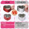 2 oz Heart Shaped Metal Tins with Lids Empty Candle Jars Candle Containers Cans for Making Candles Heart Box for Mother'