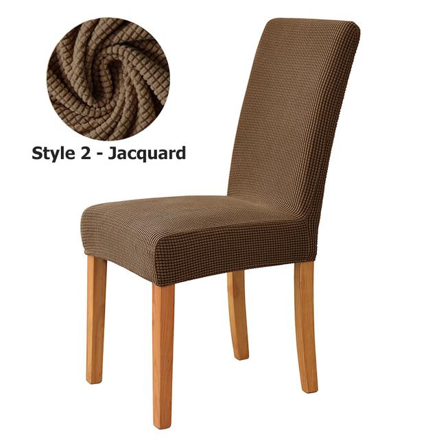 New T -Jacquard Chair Cover Elastic Solid Color Chair Covers For Dining Room Hotel Use Home Ornamental Washable Design Anti -Dirty Seat Protectors