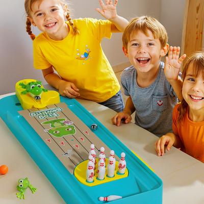 1 Adet Kutu Oyunları, Zeka Oyunları, Çocuk Bowlingi, Kurbağa Fırlatıcı Top Oyuncakları, Mini, Masaüstü Atış Oyunları,