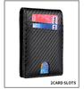 Men's Carbon Fiber Genuine Leather AirTag Wallet with RFID Protection