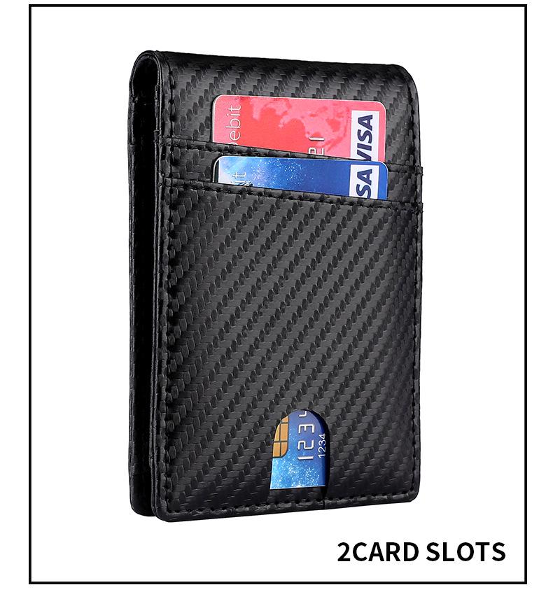 Men's Carbon Fiber Genuine Leather AirTag Wallet with RFID Protection