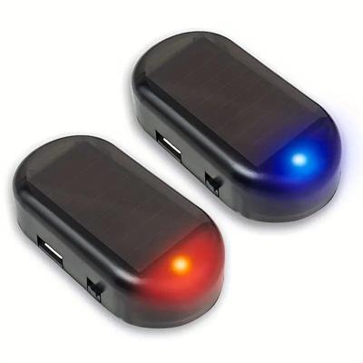 Luce di sicurezza universale per auto alimentata ad energia solare - Sistema di allarme antifurto intelligente con doppia ricarica USB/solare
