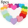 8pcs Heart-Shaped Sticky Notes - Colorful Memo Pads with Self-Adhesive Backing - Cute Reminder Notepads for Office/Home