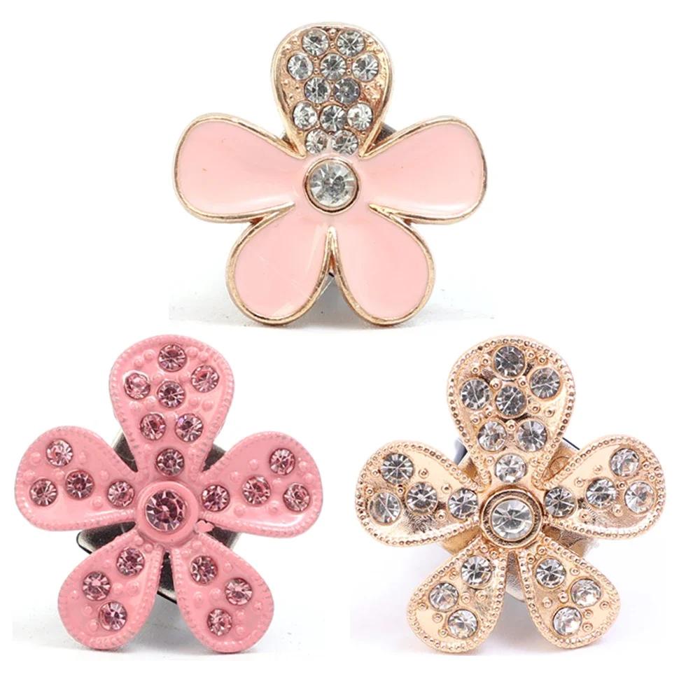 Car Air Outlet Decorative Clip Automatic Five Petal Imitation Diamond Flower Clip Car Interior Vent DIY Decoration Accessories