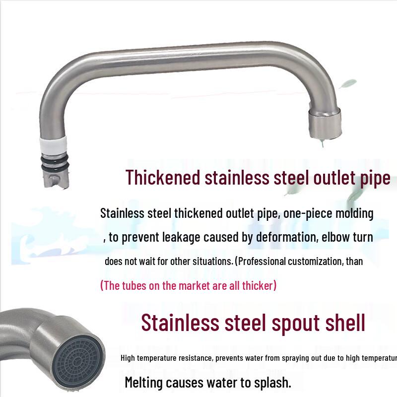Commercial Kitchen Faucet 304 Stainless Steel Swivel Tap