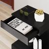 Nightstand, Side Table with Drawer and Storage Compartment, Modern Sofa Table with Shelf for Various Rooms, Black