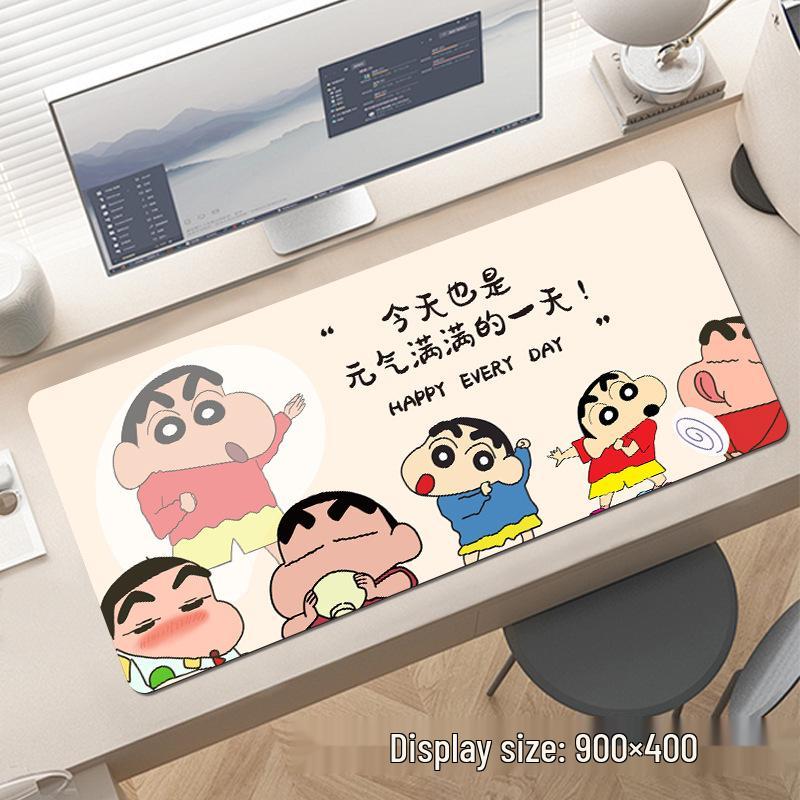 Extra Large Cartoon Text Mouse Pad - Customizable Girls' Desktop Keyboard Pad