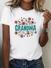 Funny Grandma Letter Print Crew Neck T-shirt Casual Short Sleeve Women Summer Short Sleeved Harajuku Streetwear Tops Tees