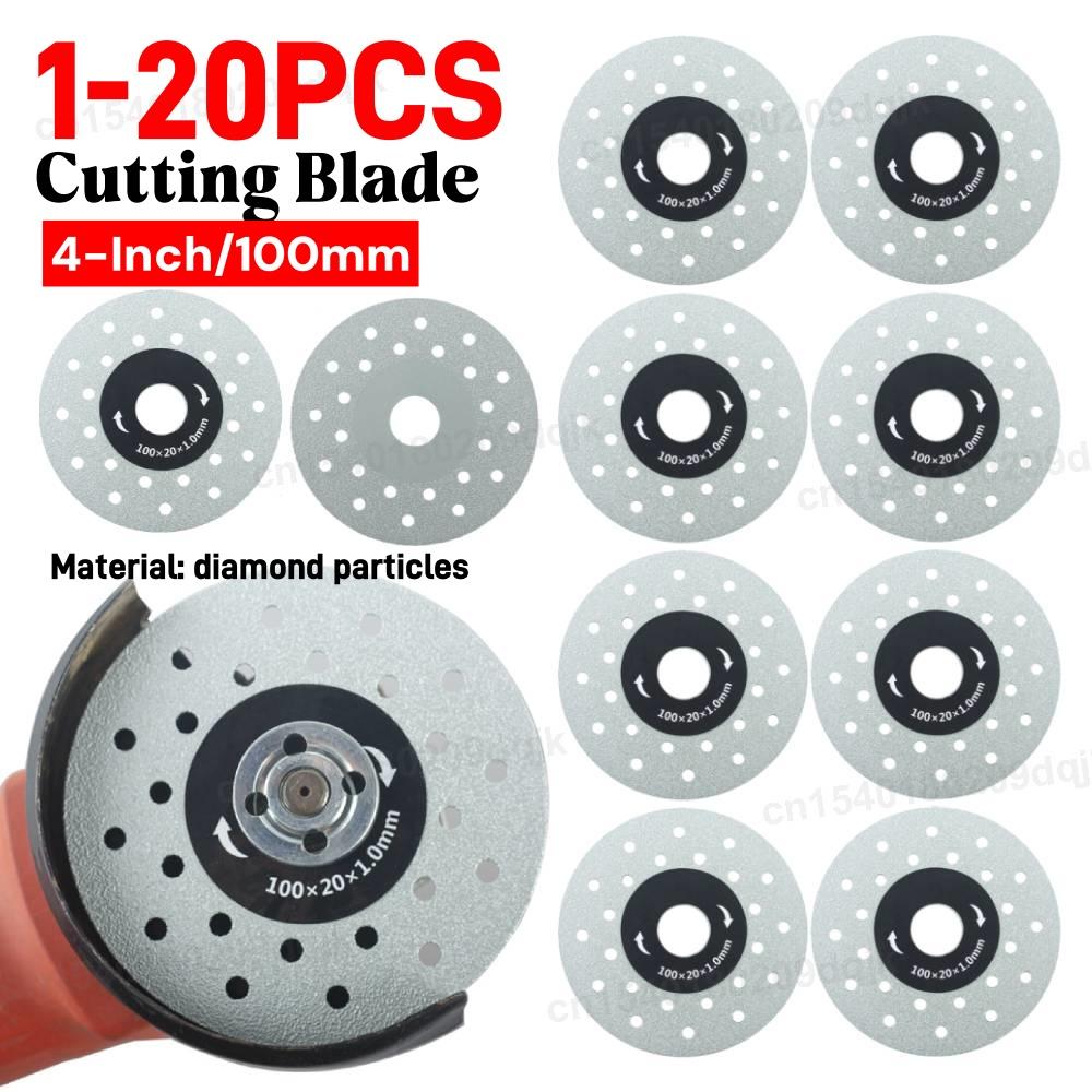 1-20X 100mm Cutting Blade Porous Widened Diamond Rock Slabs Cutting Disc Slate Flat Grinding Cutting Blade Ultra-thin Saw Blade