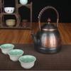 Chinese Style Roasted Black Copper Kettle Handcrafted Boiling Teapot Large Capacity Thickened Tea Kettle Ceramic Stove Brewing