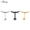 Alisouy 1 Stück Edelstahl Curve Ball Threadless Ohr Tragus Helix Labret Lippenring Knorpel Ohrstecker Piercing Körperschmuck