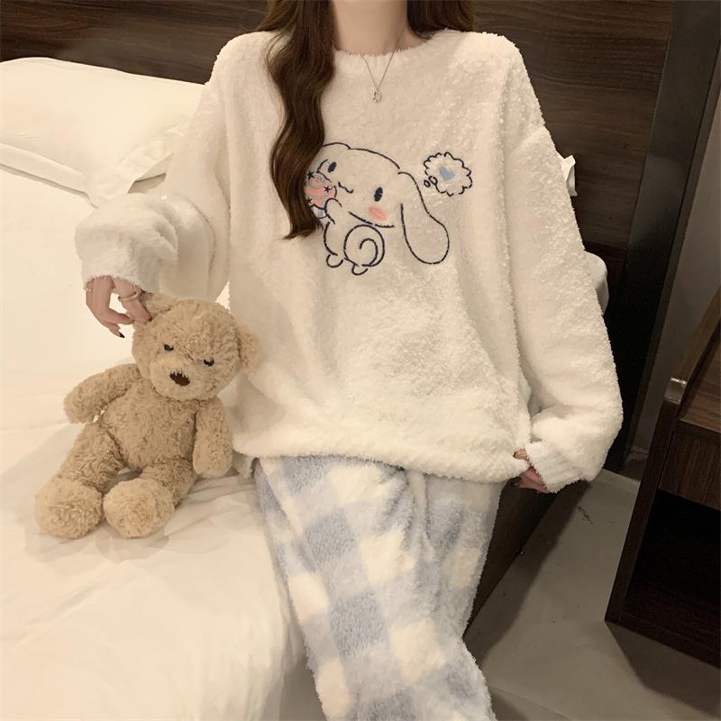 Dámská útulná fleecová zimní pyžamová souprava - Měkká, silná a hřejivá