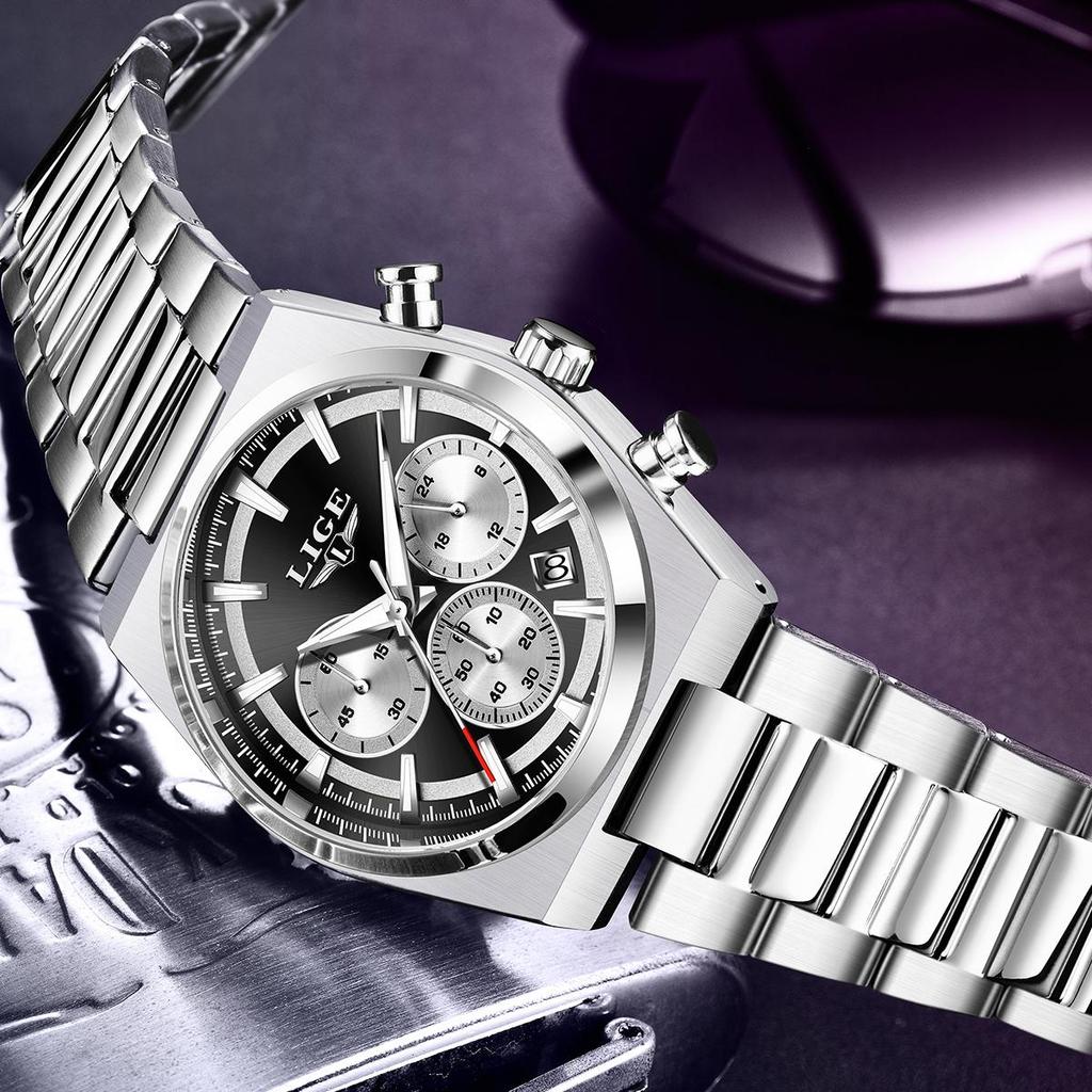 LIGE Nové pánské hodinky špičkové značky jednoduché módní náramkové hodinky luminiscenční vodotěsné pánské křemenné hodinky