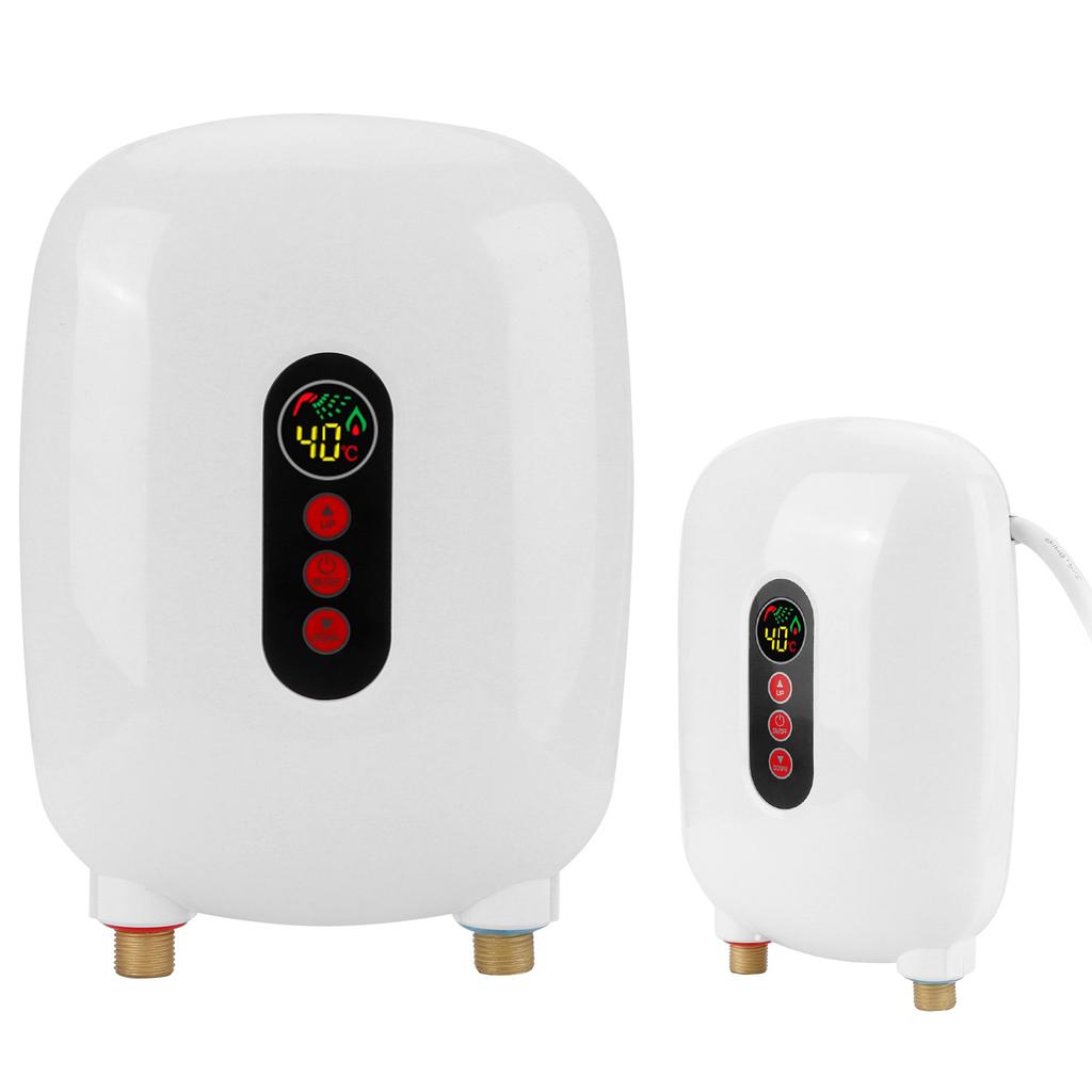 Tankless Water Heater Touch Screen LCD Electric Instant Hot Water Heater Bathroom 220‑240VWhite