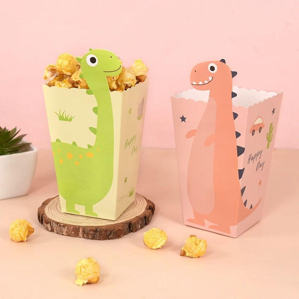 12pcs Dinosaur Themed Snack Packaging Bag Multi Color Snack Treat Boxes  Home Decoration