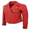 NOORA Womens Lambskin Red Leather Jacket, Motorcycle Jacket, Slim Fit Winter Jacket |