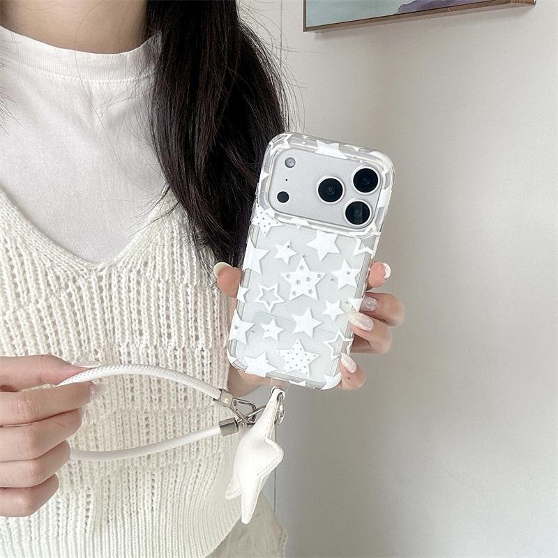 Korean Style Glitter Star Case for iPhone 17, 16 Pro Max, 15, 14