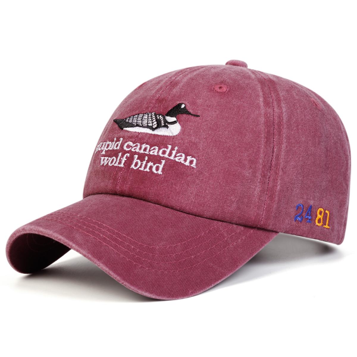

Unisex STUPID CANADIAN WOLF BIRD Embroidery Baseball Caps Spring Autumn Outdoor Adjustable Casual Hats Sunscreen Hat Sports Cap