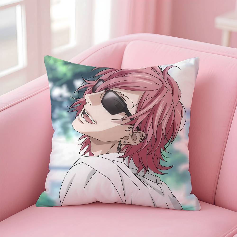 BLAnime y-Yarichin-Bitch Club Pillow Case Anti-dustmite Pillowcase Invisible zipper silky short plush Sofa cushion cover