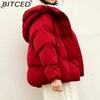 BITCED Winter Coat for Women - Cropped, Oversized Hooded Jacket Puffer Coat / Down Jacket