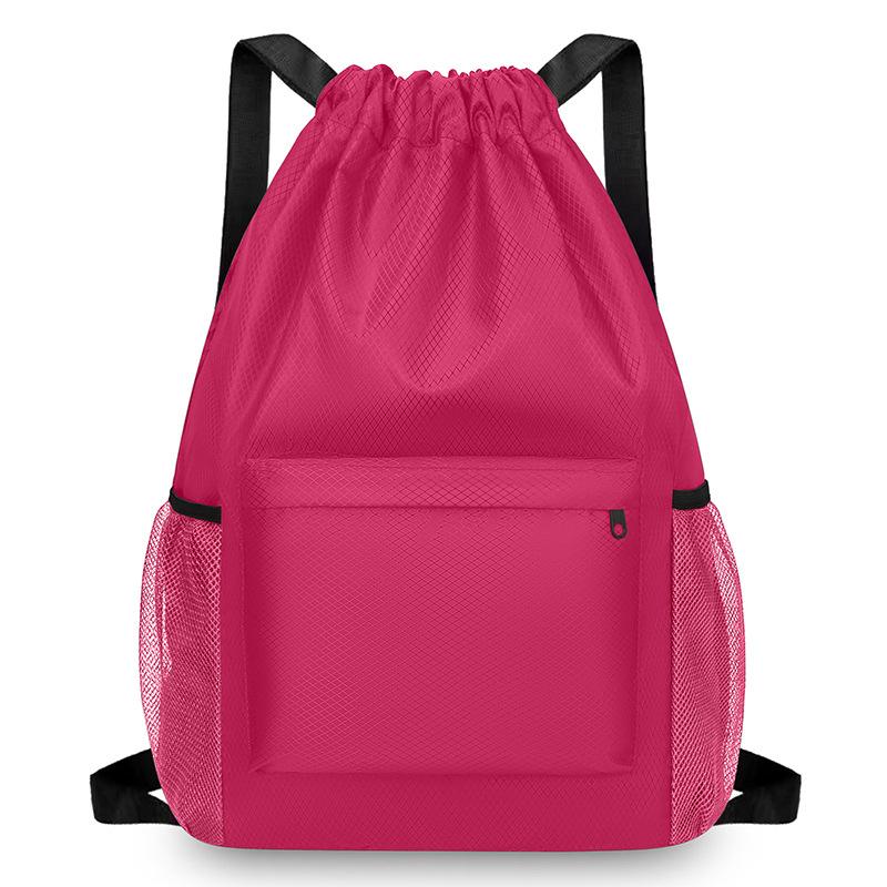 1Pc Outdoor Swimming Fitness Training Bag Solid Color Simple Lightweight Travel Backpack Leisure Lightweight Sports Basketball Bundle Mouth Bag