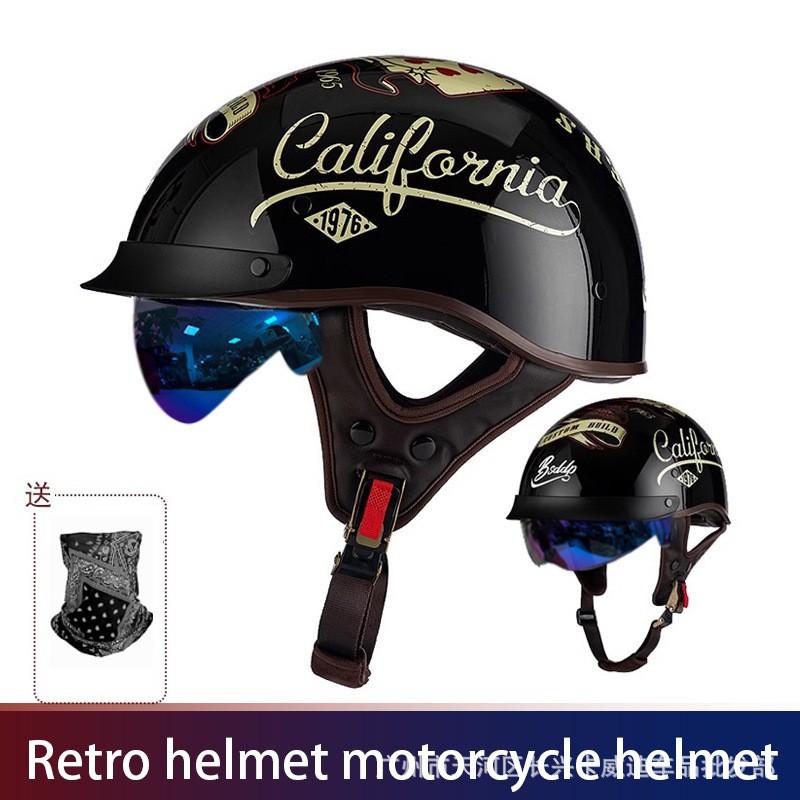 3C Helmet Motorcycle Retro Harley Cruising Semi-helmet Men Women Electric Bicycle Scoop Pedal