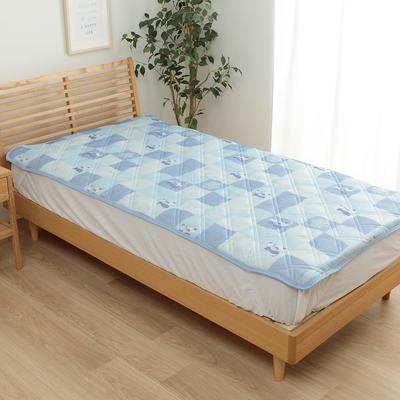 IKEHIKO Bedding Cooling Touch Fitted Sheet Pad Patch Cat Design Blue 140 X 200 Cm Double Size Cat Design Cool and Refreshing Suitable for Summer and