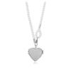 1pc Personality Long Necklace with Big Mirror Heart Pendant Women Pearl Shoudler Chain Jewelry Fashion