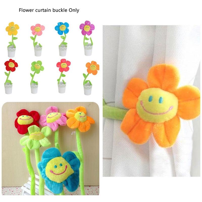 Sunflower Rose Window Treatment Tieback Short Plush 8 Vivid Colors 3 Height Options