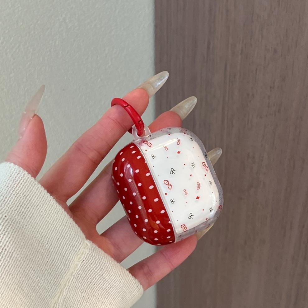 Polka Dot Bow AirPods 3/4 Pro & 1/2 Gen Protective Bluetooth Earphone Case Pendant
