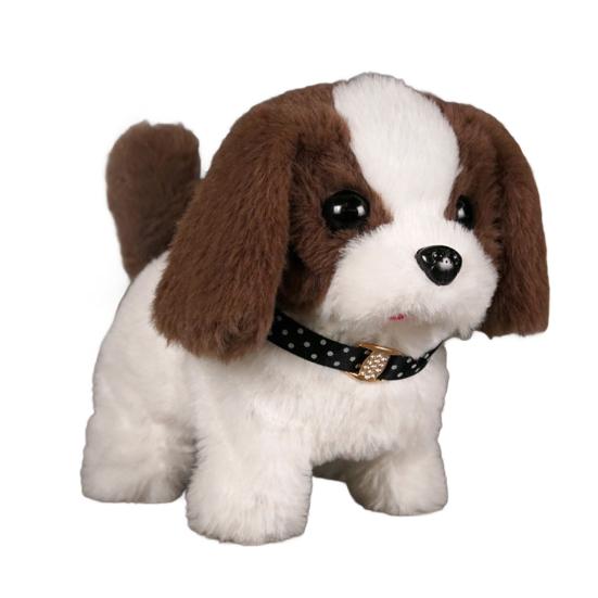 Kids Electric Plush Dog Toy Walking Barking Tail Wagging Interactive Puppy Plushie Toy Toddlers Boys Girls Educational Simulation Animal Toy