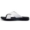 Fashion Slippers for Men Italian Leather Slippers Summer New Beach Shoes for Men Fashion Outdoor Casual Flat Slippers Big Size47 Slides