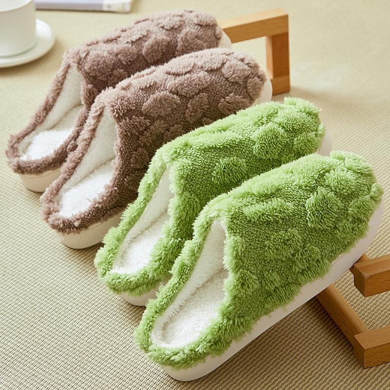 Winter solid color cotton slippers new cute indoor home warm non-slip cotton mop