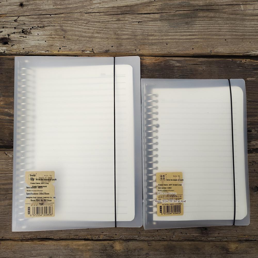 

A5 Lined Notebook with Removable B5 Ring Binder and Transparent Cover 1 A5 (60 sheets)