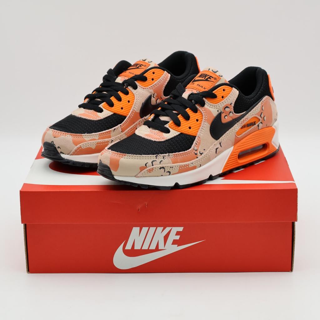 IF1721-201 Nike Air Max 90 PRM Bio Beige Safety Orange Phantom Black (Men's)