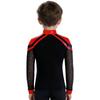 Boys V Neck Long Sleeve Shiny Metallic Color Block Figure Skating Top