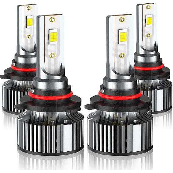 Compatible For GMC Sierra 1500 2500 3500 High And Low Beams Light Bulbs 1999 2000 2001 2002 2003 2004 2005 2006, 6500K White, 500% Brightness, Plug N