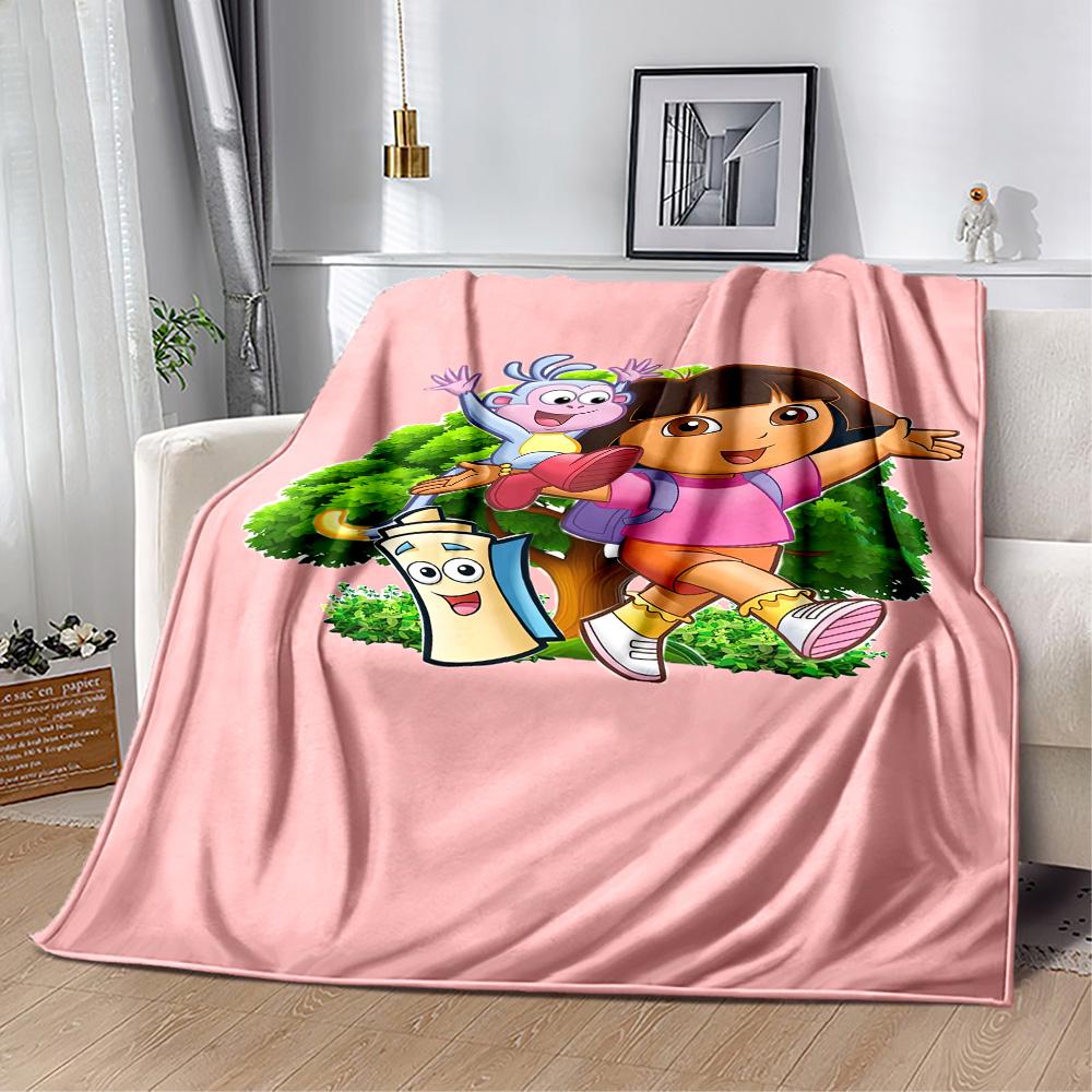 Dora Explorer Blanket Durable Comfort Suitable for Chair Office Seaside for All Seasons Playful Design Ideal Gift For Birthday Valentine'S Day