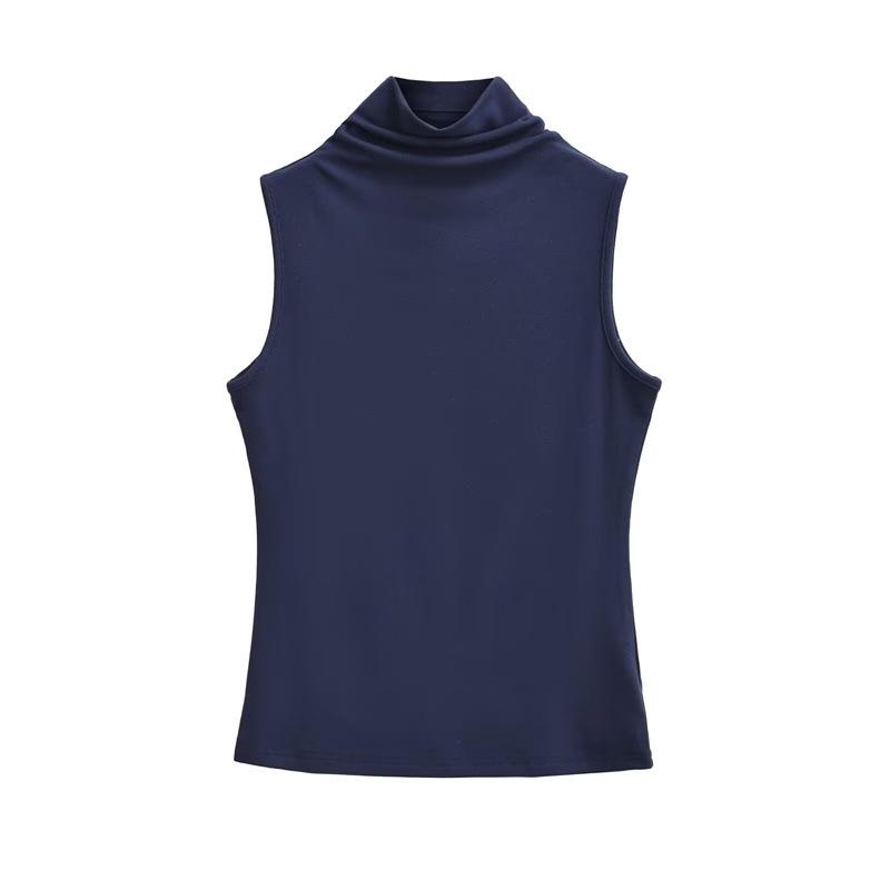 Women s Sleeveless High Neck Slim Fit Summer Vest Medium