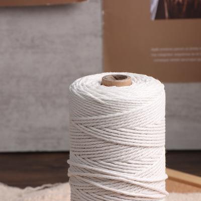 2 mm * 200 m Baumwollseil, weißes Baumwollseil, weiß gebleichtes Paket, gedrehtes Seil, kann gefärbt werden, Wandteppich-DIY-Seil