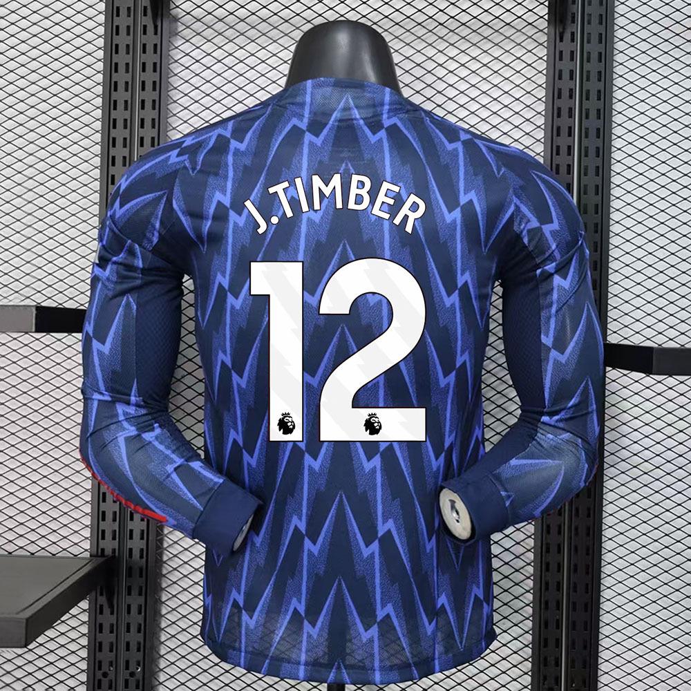 

Arsenal Away Long Sleeve Jersey 25/26: Saka, Odegaard, Rice Edition with Number Print M