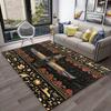 Egyptian Cat and Hieroglyphs Rug Ancient Civilization Art for Modern HomesLarge Floor Mat Anti Slip Carpet Can Be Machine Washed