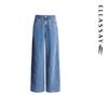 ELLASSAY Women's Tencel Bow Wide-Leg Jeans